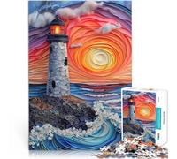 1000 Piece Puzzle For Adults Sunset Beacon Dekomprimierendes intellektuelles Lernspielzeug Eltern-Kind-Interaktion52x38cm