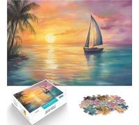 1000 Piece Puzzle For Adults Sunset Sailboat Spielzeug für die ganze Familie Jedes Stück ist einzigartig Anspruchsvolles Familienspiel38x26cm