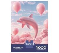 1000-piece Puzzle for Adults Surreal Pastel Dolphin Puzzles for Adults Family Games Presents for Women Unique Birthday And Xmas Gifts 52x38cm/1000pcs