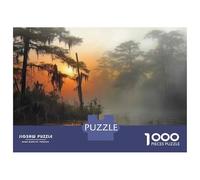 1000-piece Puzzle for Adults Swamp Sunset Reflections Jigsaw for Adults Anti-Stress Toys Difficult Challenge Unique Birthday And Xmas Gifts 52x38cm/1000pcs