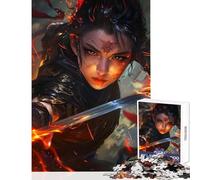 1000-piece Puzzle for Adults Sword Fight Woman Enjoyable Group Leisure Activity Special Festive Holiday Surprise Gifts (38X52cm)