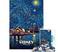 1000 Piece Puzzle For Adults Sydney Opera House Starry Night Jigsaw Puzzle Hands-on Game Hand Speed Race Deal As Gifts for The Whole Family (size 38x52cm)