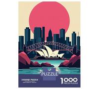 1000 Piece Puzzle for Adults, Sydney Skyline with Opera House Artwork, Creative Leisure Activity, Winter Indoor Entertainment, Pieces, 38x26cm/1000pcs