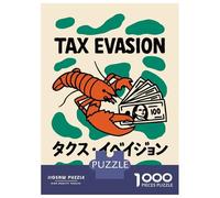 1000 Piece Puzzle for Adults, Tax Evasion Lobster Japanese Artwork, Creative Leisure Activity, Winter Indoor Entertainment, Durable Puzzle Pieces, 52x38cm/1000pcs