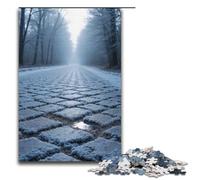 1000 Piece Puzzle For Adults The Cobblestone Road Is Covered with Silver Frost Game Puzzles for Is Ideal As A Gift for The Whole Family 1000 PCS(38x26cm)