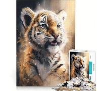 1000 Piece Puzzle For Adults Tiger Watercolor Sketch Brain Teaser Game Difficult Hard Improving Love between Couples 38x52cm
