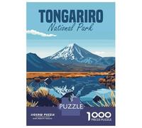 1000 Piece Puzzle for Adults, Tongariro National Park Artwork, Creative Leisure Activity, Idea, Precision Cut Pieces, 52x38cm/1000pcs