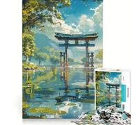 1000 Piece Puzzle For Adults Torri Gate On A Lake Brain Teaser Game Difficult Hard Improving Love between Couples 38x52cm