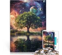 1000 Piece Puzzle For Adults Tree under the starry sky Made of cardboard for 14+ unique challenge game Family Games Christmas Birthday Gifts 。size：26x38cm/10.24x14.96inch