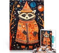 1000 Piece Puzzle For Adults Tribal Animal 7 Raccoon Educational Game Challenge Toy is ideal as a gift for the whole family 50x70cm