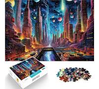 1000 Piece Puzzle For Adults Trippy City - Psychedelic Skylines Spielspielzeug Einzigartige Wohndekoration und Geschenke52x38cm
