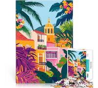 1000 Piece Puzzle For Adults Tropical Mediterranean Cityscape learning educational for is ideal as a gift for the whole family 50x70cm