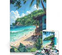 1000 Piece Puzzle For Adults Tropical Paradise Beach, Impossible Game, Staycation Kill Time, Birthday Present,Travel Gifts, 38x52cm