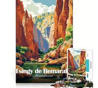 1000 Piece Puzzle For Adults Tsingy De Bemaraha Madagascar Clean Cut Piece Thinking Skill Game Calm Time Fun Xmas Scene Art(38x26cm)