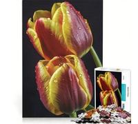 1000 Piece Puzzle For Adults Tulips Floral Close Up, Impossible Game, Staycation Kill Time, Birthday Present,Travel Gifts, 50x75cm
