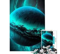 1000-piece Puzzle for Adults Turquoise Uranus Planet Toy Intellectual Game Brain Teaser Game Analysis And Logic Gifts for Women Men (Size 38x52cm)