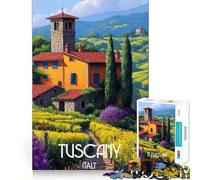 1000 Piece Puzzle For Adults Tuscany Italy Clean Cut Piece Thinking Skill Game Calm Time Fun Xmas Scene Art(38x26cm)