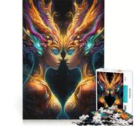 1000 Piece Puzzle For Adults Twin Goddesses of Light, Impossible Game, Staycation Kill Time, Birthday Present,Travel Gifts, 38x26cm