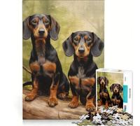 1000 Piece Puzzle For Adults Two Dachshunds on A Log, Educational Game, Difficult Challenge, Enhance Love between Couples 38x26cm
