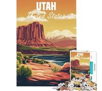 1000-piece Puzzle for Adults Utah Landscape Poster Help The Brain Exercise Difficult Challenge Relaxing Games for 14+ Puzzle Game Offered (38x52cm)