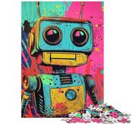 1000-piece Puzzle for Adults Vibrant Robot Art Puzzles for Teenagers Staycation Kill Time Help The Brain Exercise Unique Birthday And Gifts (38x26cm/1000pcs)