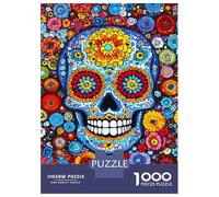1000-piece Puzzle for Adults Vibrant Skull Art -7 Puzzles for Adults Toy Wall Decor Home Decoration Unique Birthday And Xmas Gifts 38x26cm/1000pcs
