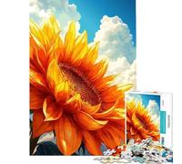 1000 Piece Puzzle For Adults Vibrant Sunflower Against Cloudy Sky Help The Brain Exercise Presents for Women Educational Toy for 14+ Puzzle Game Offered (38x52cm)
