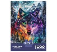 1000-piece Puzzle for Adults Vibrant Wolf in Winter Forest Puzzles for Adults Toy Wall Decor Home Decoration Unique Birthday And Xmas Gifts 70x50cm/1000pcs