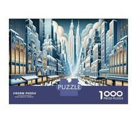 1000-piece Puzzle for Adults Vintage Winter Cityscape Jigsaw for Adults Anti-Stress Toys Difficult Challenge Unique Birthday And Xmas Gifts 38x26cm/1000pcs