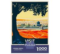 1000 Piece Puzzle for Adults, Visit Palestine Travel Artwork, Creative Leisure Activity, Idea, Precision Cut Pieces, 52x38cm/1000pcs