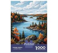 1000 Piece Puzzle for Adults, Wabakimi Lake, Canada Landscape Artwork, Relaxing Puzzle Experience, for Puzzle Lovers, Pieces, 38x26cm/1000pcs
