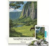 1000 Piece Puzzle For Adults Waipiʻo Valley, Educational Game, Difficult Challenge, Enhance Love between Couples 38x26cm