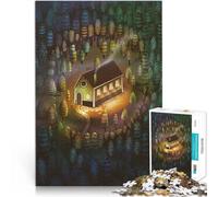 1000 Piece Puzzle For Adults Warm house in the forest Herausfordernd Schwierig Heimdekoration Spielzeug52x38cm