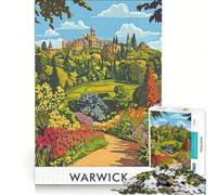 1000 Piece Puzzle For Adults Warwick Castle Garden Impossible Game Fun Activities at Home Christmas Birthday Gifts 50x75cm