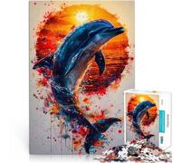 1000 Piece Puzzle For Adults watercolor dolphin animal for Educational Game Challenge Toy is ideal as gifts for the whole family 50x70cm