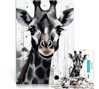 1000 Piece Puzzle For Adults Watercolor Painted Giraffe Herausforderndes Spiel Tolle Geschenke und Spielzeuge75x50cm