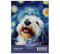 1000-piece Puzzle for Adults Whimsical Whiskers Starry Night Dog Puzzles for Adults Toy Wall Decor Home Decoration Unique Birthday And Xmas Gifts 38x26cm/1000pcs