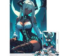1000-piece Puzzle for Adults White-Haired Demon Anime Girl Gaming Enjoyable Group Leisure Activity Special Festive Holiday Surprise Gifts (50X75cm)