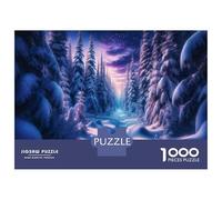 1000-piece Puzzle for Adults Winter Forest Snow Scene Jigsaw for Adults Anti-Stress Toys Difficult Challenge Unique Birthday And Xmas Gifts 70x50cm/1000pcs