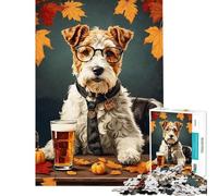 1000 Piece Puzzle For Adults Wire Fox Terrier Puppies Fun Activities at Home Presents for Women Brain Teaser Game for Age 14+ Game (50x75cm)