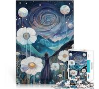 1000 Piece Puzzle For Adults Woman in Flower Field Anspruchsvolles Spiel und Familienspaß Ein Kunstwerk38x26cm