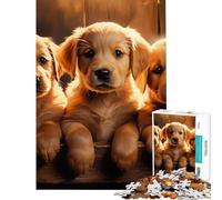 1000-piece Puzzle for Adults Yellow Labrador Puppies Toy Intellectual Game Brain Teaser Game Analysis And Logic Gifts for Women Men (Size 50x75cm)