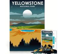 1000 Piece Puzzle For Adults Yellowstone National Park Clean Cut Piece Thinking Skill Game Calm Time Fun Xmas Scene Art(38x26cm)