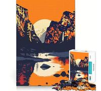 1000 Piece Puzzle For Adults Yosemite Sunset Art Clean Cut Piece Thinking Skill Game Calm Time Fun Xmas Scene Art(38x26cm)