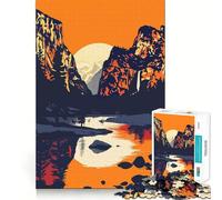 1000 Piece Puzzle For Adults Yosemite Sunset Art Clean Cut Piece Thinking Skill Game Calm Time Fun Xmas Scene Art (50x75cm)