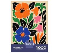 1000-piece Puzzle for Teenagers Abstract Floral Composition Puzzles for Adults Hands-on Game Enhance Memory Birthday Present, Gifts, 70x50cm/1000pcs
