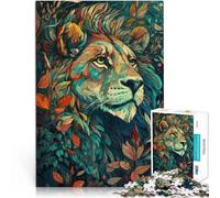 1000-piece puzzle for teenagers Abstract Lion Made of wood，for age 14 years and over Family game for and Gifts Ideas。size：50x75cm/14.96x20.47inch
