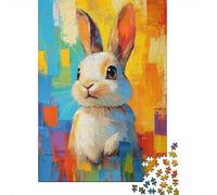 1000-piece Puzzle for Teenagers Abstract Rabbit Painting Puzzles for Adults Fun Games Perfect Decoration Birthday Present, Gifts, 52x38cm/1000pcs