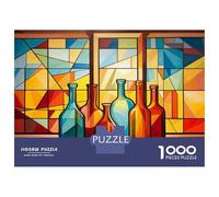 1000-piece Puzzle for Teenagers Abstract Stained Glass Bottles Teenager Puzzles Relax Games Difficult Hard Gifts for Friends And Family 52x38cm/1000pcs