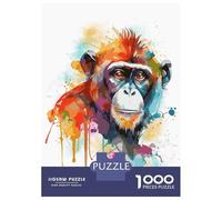 1000-piece Puzzle for Teenagers Abstract Watercolor Monkey Jigsaw for Adults Relax Games But Fun And Humorous Gifts for Friends And Family 70x50cm/1000pcs